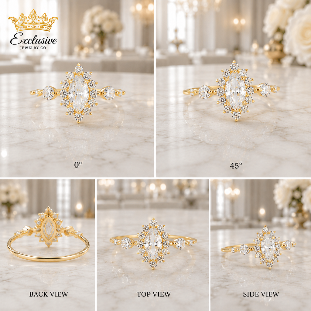 S925 Silver Ring La Princesa with 14k Gold Plating and Cubic Zirconia Stone
