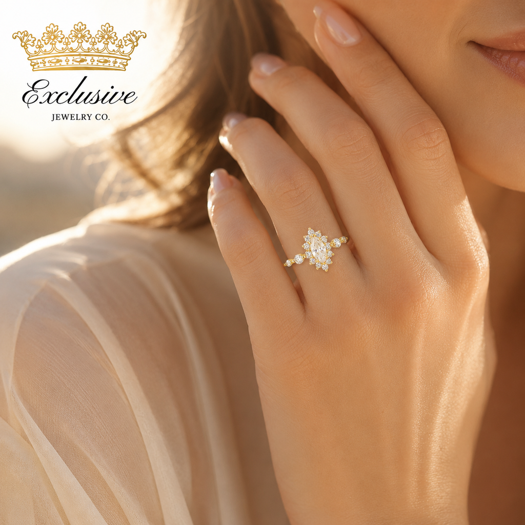 S925 Silver Ring La Princesa with 14k Gold Plating and Cubic Zirconia Stone