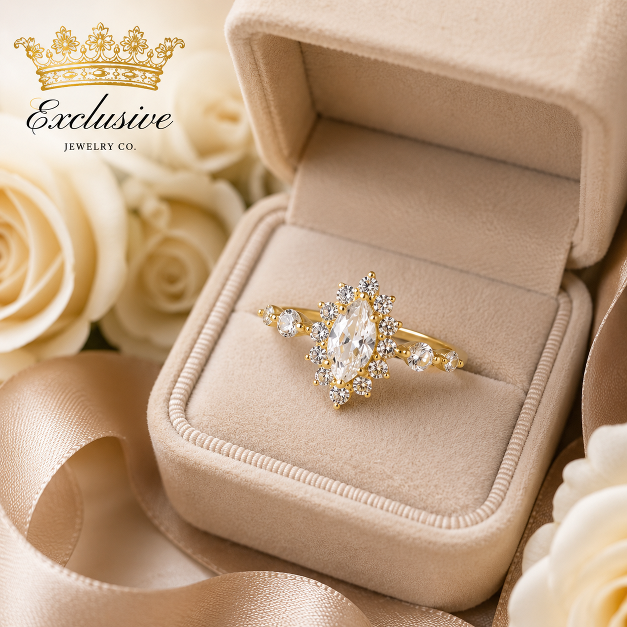 S925 Silver Ring La Princesa with 14k Gold Plating and Cubic Zirconia Stone