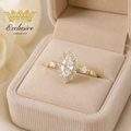 S925 Silver Ring La Princesa with 14k Gold Plating and Cubic Zirconia Stone
