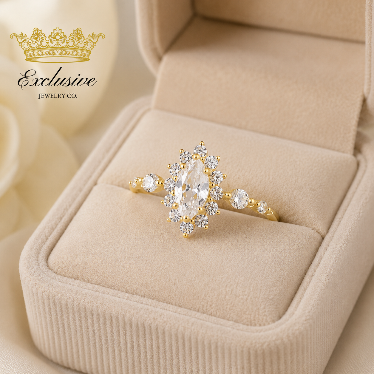 S925 Silver Ring La Princesa with 14k Gold Plating and Cubic Zirconia Stone